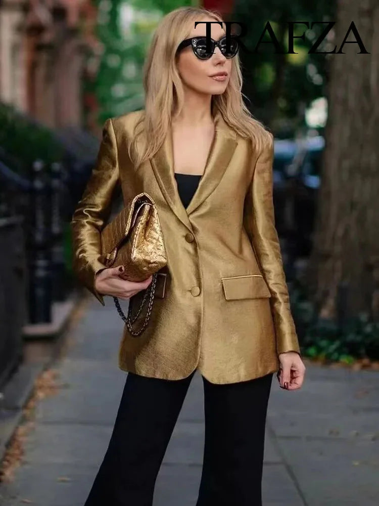 Blazer Valentin - Dourado com Botões para Festa