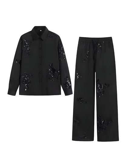 Conjunto Eliza - Estampado com Flores - com Botões (Leve e Soltinho para o Verão)