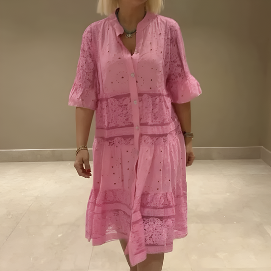 Vestido Lavinia – Encaje con Escote en V y Manga Corta | El vestido favorito del verano ☀️🌸