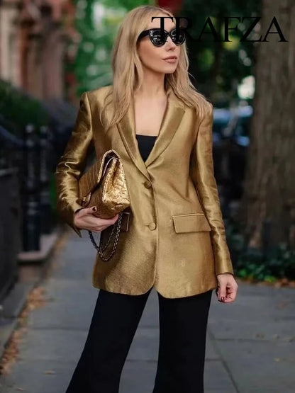 Blazer Valentin - Dourado com Botões para Festa