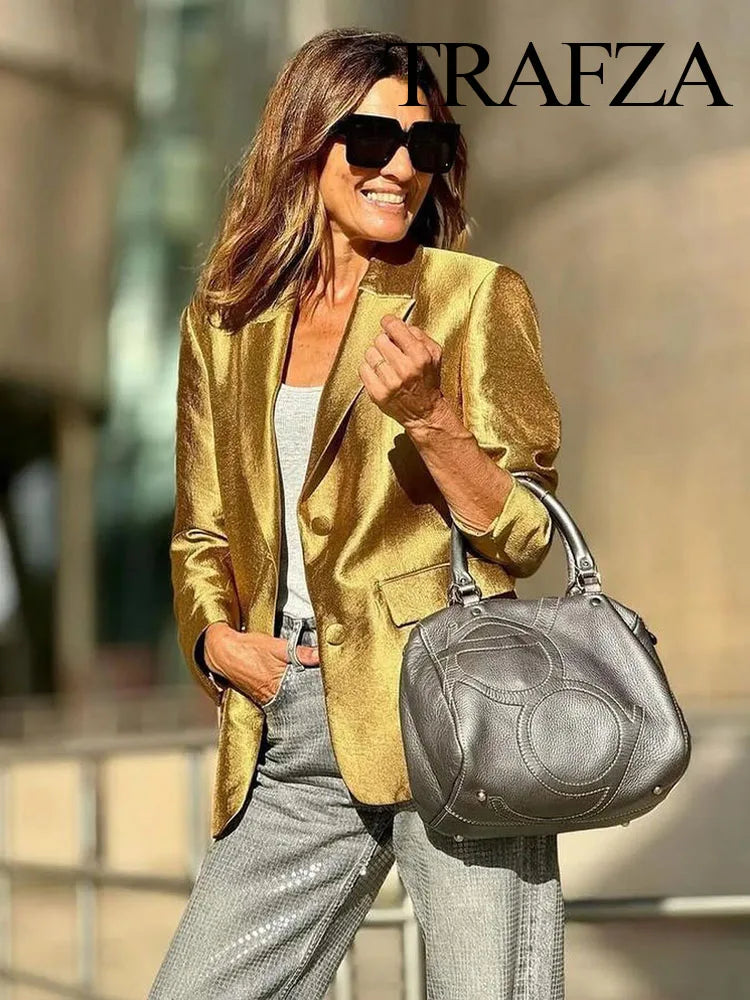 Blazer Valentin - Dourado com Botões para Festa