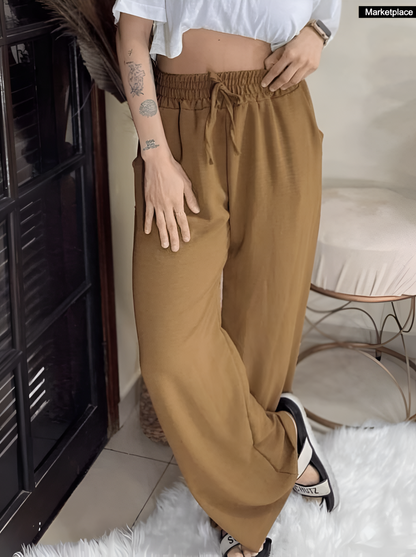Calça Pantalona Viscolinho Elegante Confortável Miranini